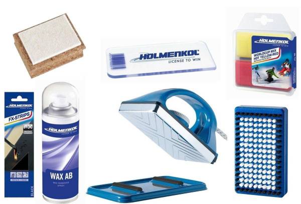 HOLMENKOL SkiWachs Set 7-teilig Worldcup-Mix Ski Snowboard Wachs Pflege